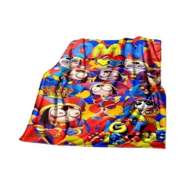Imagem de Cobertor Digital Circus Cartoon De Flanela Quente E Confortável Para S