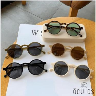 Imagem de Óculos sol redondo unissex - HOOP, Preto, M, ACETATO