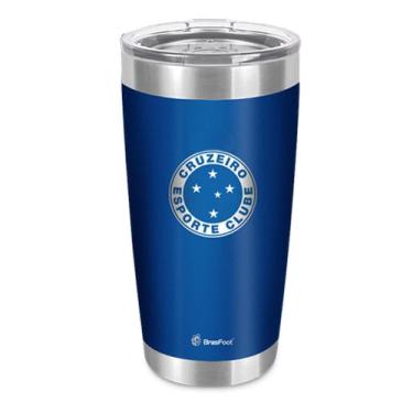 Imagem de Copo Térmico Inox Cruzeiro Stone Cerveja Gelada Oficial - BrasfooT