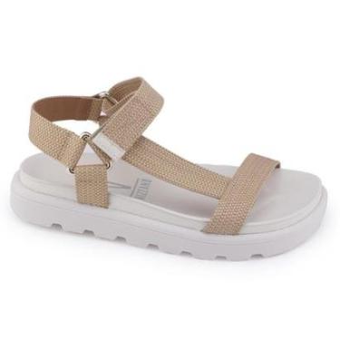 Imagem de Sandália Flat feminina Vizzano 6459.120 Papete Trama Natural-Feminino