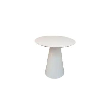 Imagem de Mesa Lateral Cone Redonda 41 Cm Laqueada Branco