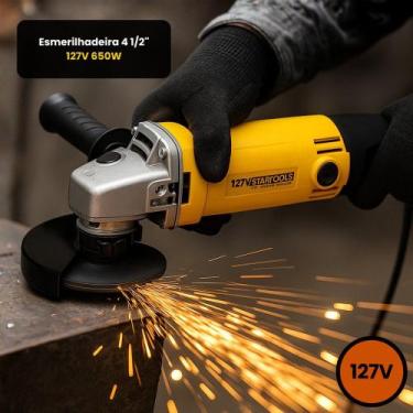 Imagem de Esmerilhadeira Angular Industrial 450 Mm Potente 650 Watts 127 Volts -
