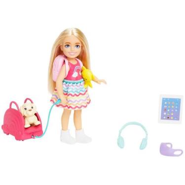 Imagem de Barbie Family Chelsea Pronta para Viajar com Cachorrinho e Acessórios,