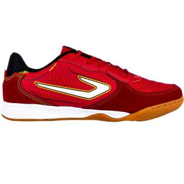 Imagem de Chuteira futsal topper letra iv, Vermelho, Amarelo, 43