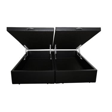Imagem de Cama Box Queen 158x198 Baú Queen Bipartido Sintético com Abertura Pneumática Preto Colc...