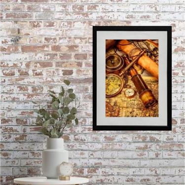 Imagem de Quadro Luneta e Mapa - 60x48cm