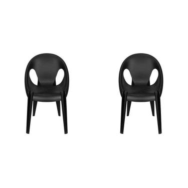 Imagem de Conjunto com 2 Cadeiras para Sala de Jantar Drop Preto