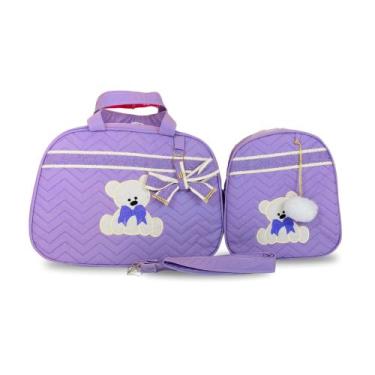 Imagem de Kit Bolsa Maternidade 2 Peças Grande Impermeável + Mochila + Trocador 