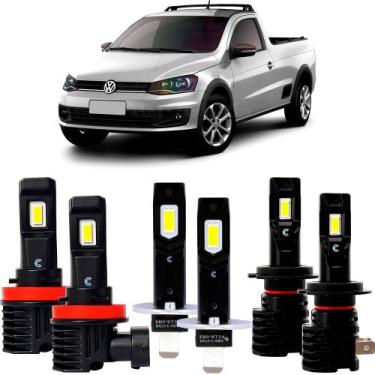 Imagem de Kit Super Led Boost 6000k Saveiro G5 G6 G7 G8 2009 a 2024 Foco Duplo E