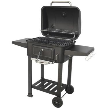 Imagem de Churrasqueira de carrinho bafo a carvão Broiler preta