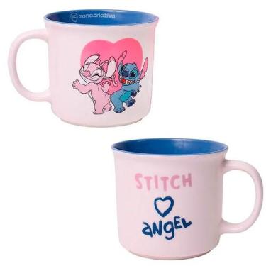 Imagem de Caneca de Cerâmica Stitch e Angel Namorados 350ml 10026385 - ZonaCriat