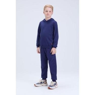 Imagem de Conjunto Infantil de Inverno Masculino Moletom Básico com Capuz-Masculino