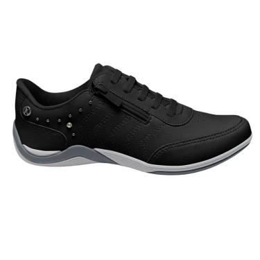 Imagem de Tenis Kolosh feminino preto lançamento strass perfuros ziper lateral C3670- Feminina