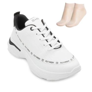 Imagem de Tênis Casual Ramarim e Meia RM25-257, 38, Branco, Preto