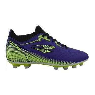 Imagem de Chuteira Campo Dray Styfel Juvenil, Roxo, Verde, 33