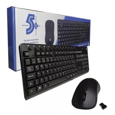 Imagem de Kit Combo Wireless 2.4Ghz Office Teclado Multimídia + Mouse Sem Fio Pr
