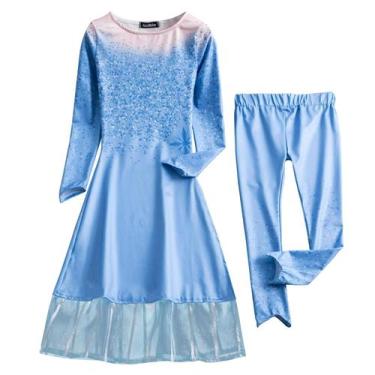 Imagem de Conjunto Calça e Blusa Infantil Juvenil Fantasia da Elsa Frozen 2  - S
