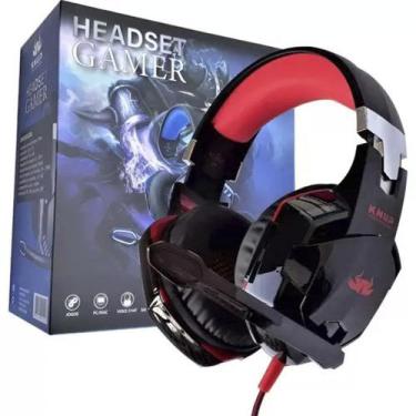 Imagem de Fone de ouvido gamer usb - kp-455a - KNUP, Vermelho
