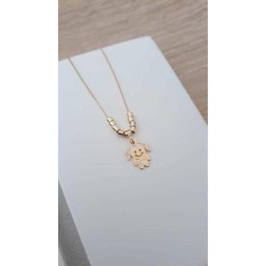 Imagem de Colar Filha Única Banhado a Ouro 18k Feminino - GARIMPO, Feminino, 45,