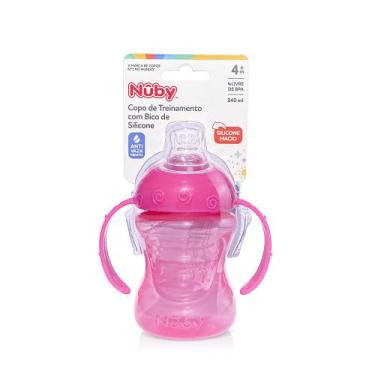 Imagem de Copo de Treinamento Nuby 240ml Rosa com Bico de Silicone