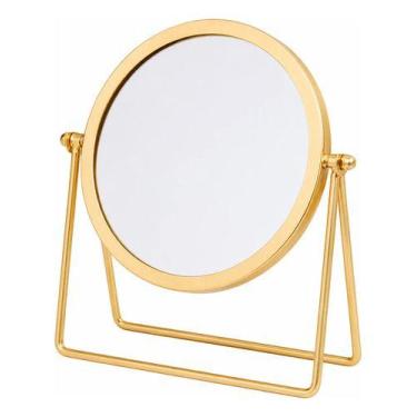 Imagem de Espelho Decorativo De Mesa Dourado Penteadeira Closet Lavabo Banheiro 