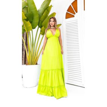 Imagem de Vestido Feminino Longo Frente Unica Com Bojo Para Festa Dia e Tarde No