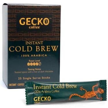 Imagem de Café instantâneo gelado Gecko Coffee 100% arábica 25 palitos