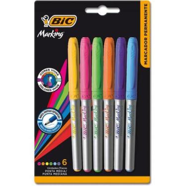 Imagem de Blister com 6 Pincel Marcador Permanente Marking 1.1  Bic