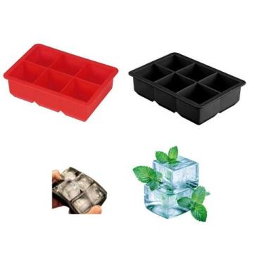 Imagem de Forma Gelo Silicone Grande 6 Cubos Forminha Flexível Drinks - Casa