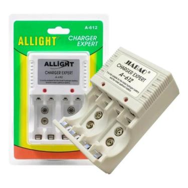 Imagem de Carregador Para 4 Pilhas Recarregáveis 2a 3a 2 Baterias 9v Modelo A-61