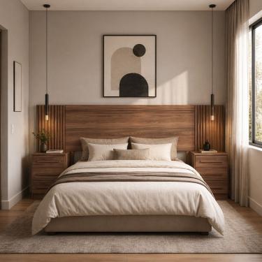 Imagem de Cabeceira Extensivel Genova Queen Painel Ripado Fixacao no Box Estrutura MDF MDP Marrom