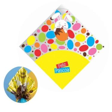 Imagem de Saco Express Para Ovos De Páscoa Decorado 35x35cm - 25 Unidades para O