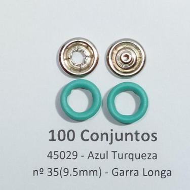 Imagem de Botões de Pressão Nº 35 Tic-Tac Sortidos Colorido Latão Azul Turqueza 