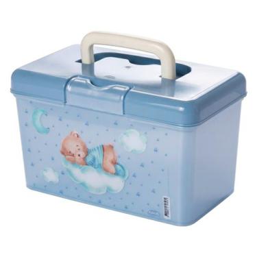 Imagem de Porta Remédios Urso Azul Caixa Organizadora Farmácia 1,7 Litros Para B