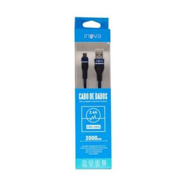 Imagem de Cabo V8 Dados Carga Rápida 2.4a Nylon 2 Metros - Inova