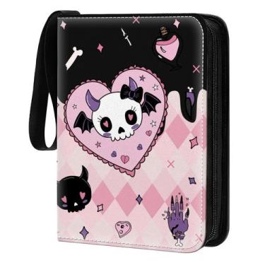 Imagem de Álbum para Cartas RCZCORN 400 Bolsos 50 Capas Rosa Caveira