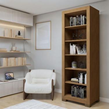 Imagem de Estante de Livros 63CMX187CM Multiuso 5 Prateleiras Flex Marrom/Cinamo