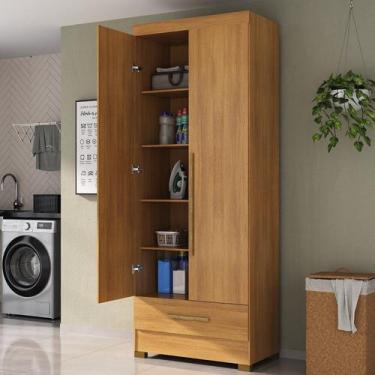 Imagem de Armário Multiuso 100% MDF 2 Portas 1 Gaveta Smart Espresso Móveis Marr