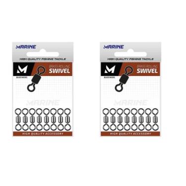 Imagem de Girador Marine BRS Blacknickel Cartela nº 3/0 kit 50 Peças Pesados Pir