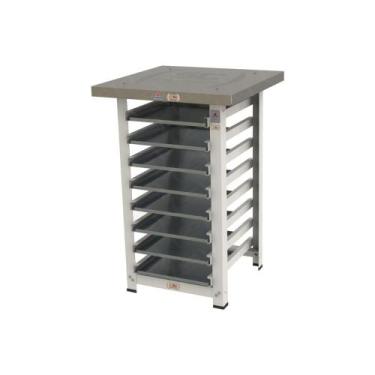 Imagem de Kit - Mesa Apoio Mes-004 Bancada capacidade 8 Níveis + 8 Assadeiras 35