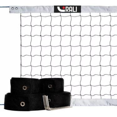 Imagem de Kit Vôlei De Praia Oficial Rede c/ 4 Faixas Marcação Quadra 8x16 - Ral