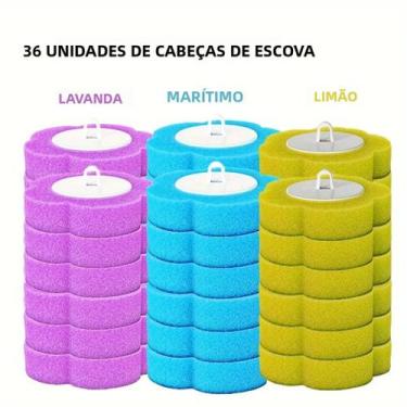 Imagem de Escova De Limpeza Para Banheiro Com Cabo Longo E Cabeçotes Substituíve