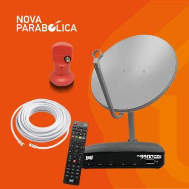 Imagem de Kit Nova Parabólica, Receptor Bedin BS9900s + Antena Ku + Lnbf Simples