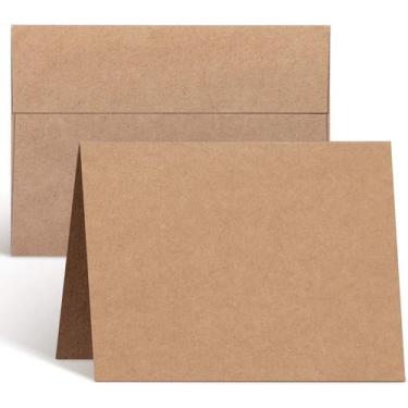Imagem de Conjunto de envelopes Ohuhu, pacote com 100 cartões Brown Kraft de 10x
