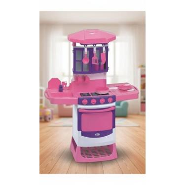 Imagem de Cozinha Infantil Completa com Pia e Fogão Rosa - Congratulations Store