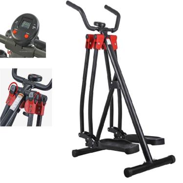 Imagem de Esteira Eliptica Eliptico Dobravel Lcd Digital Uso Domestico 1 Nivel de Resistência Sistema Correia 100kg Air Walk Preto