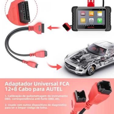 Imagem de Cabo De Programação Chrysler 12+8 Adaptador OBD2 Bypass SGW Para Jeep 
