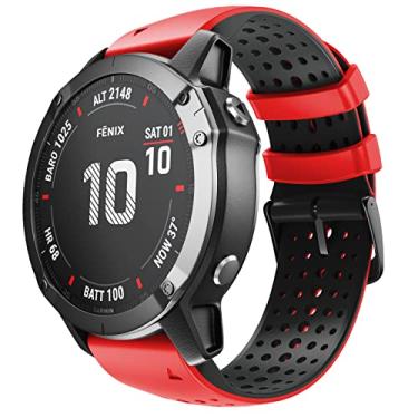 Imagem de Hoopyeecase Compatível com Fenix 6X pulseira de relógio ,26mm Largura Suave Silicone pulseira de relógio por Garmin Fenix 6X/Fenix 5X/Fenix 5X Plus/Fenix 6X Pro/Fenix 3/Fenix 3 HR/Fenix 3 Sapphire smart watch