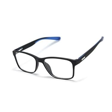 Imagem de Óculos Armação Masculino Retangular JC-1029 (Preto fosco-azul)