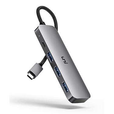 Imagem de USB C Hub, adaptador USB C uni 4-em-1 com 3 portas USB 3.0, porta de carregamento USB-C PD de 100W Thunderbolt 3, USB Tipo C para Adaptador USB 3.0 (Shell de Alumínio) para MacBook Pro, iPad Pro, XPS, Pixelbook e muito mais